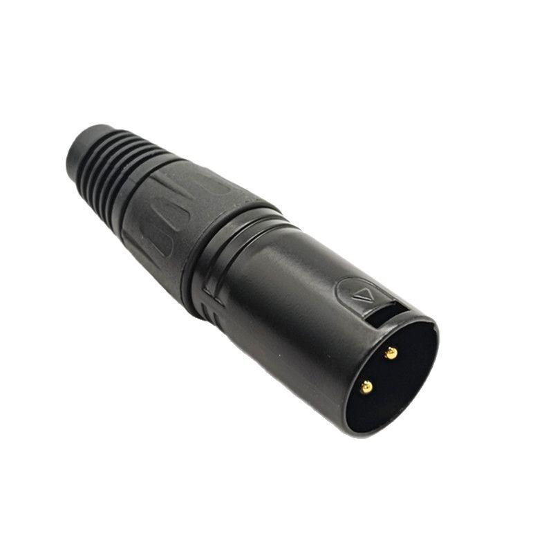 Gold-plated Three-core Balanced XLR Male & Female Microphone Connectors, Black