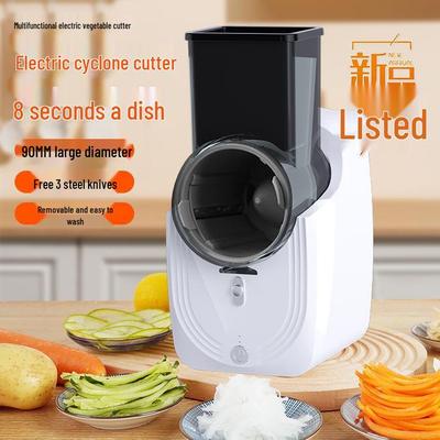 Tăietor de Legume Electric Multifuncțional și Răzătoare - Răzătoare Tip Tambur pentru Fâșii