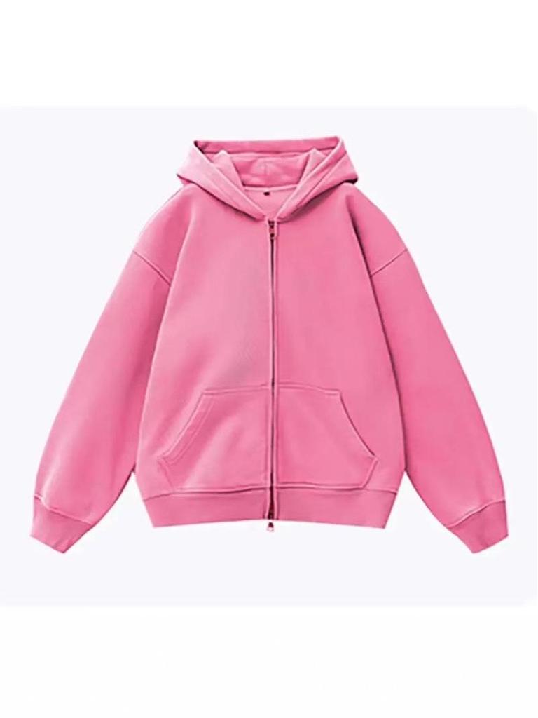 Trendy Unisex Oversized Velvet-Lined Winter Zipper Hoodie