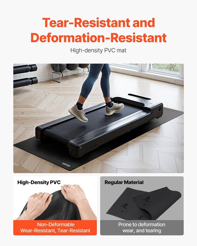 Treadmill Mat for Carpet Floor 4mm Thick 900x2000mm Exercise Equipment Mat
