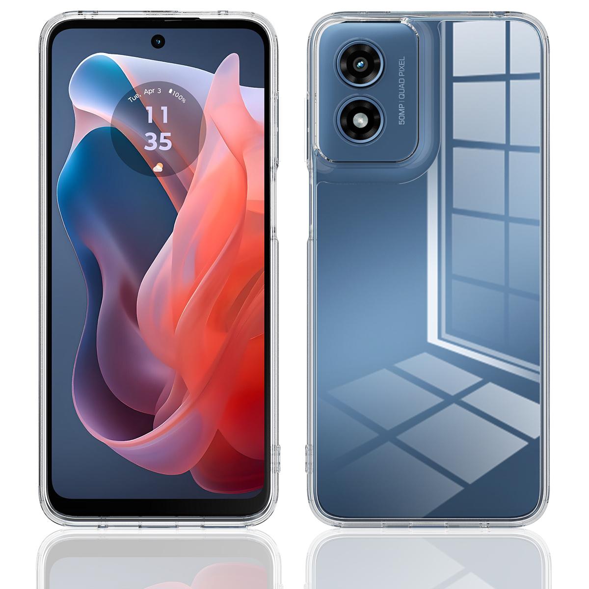 

Для Motorola Moto G Play (2024) 4G Прозрачный чехол для телефона ТПУ+Акрил Противоударная задняя крышка для телефона Clear