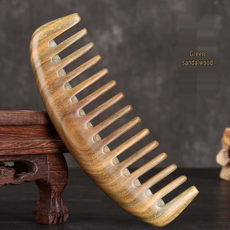 Ox Ridge Jade Green Sandalwood Massage Comb - Anti-Static Hair Loss Therapy.