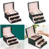 3 Layer Jewelry Box Removable Dividers Case 36 Ear Studs Waterproof