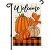 Fall Pumpkin Welcome Garden Flag, Double Sided, , Autumn Harvest Outdoor Decoration