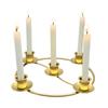 Metal Candle Holder Gold Metal Advent Wreath Candle Holder for 4/5 Taper Candles Christmas Candle Ring Windowsill Candles Holder