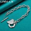 925 Sterling Silver Heart Brand Bracelet For Women Wedding Party OT Chain Fashion Jewelry