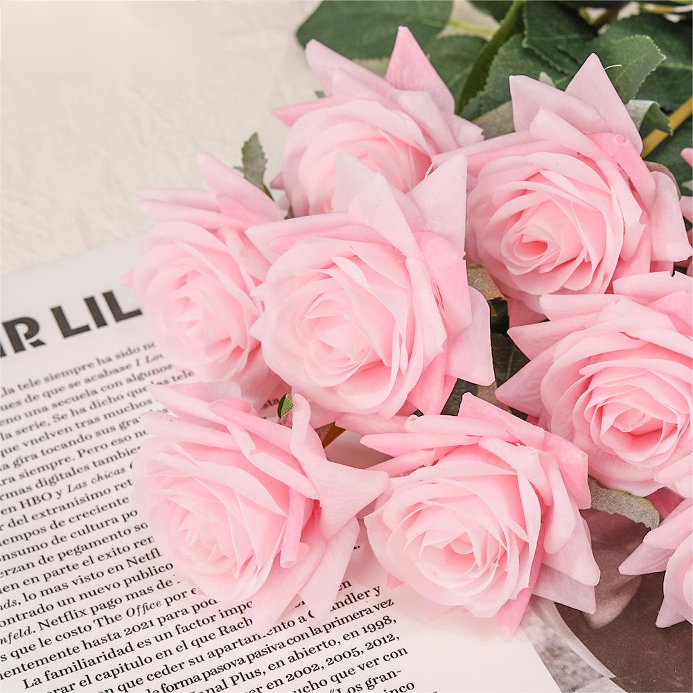Hot Sale Latex Rose Single Artificial Flower Real Touch Rose Flower for Wedding Decoration