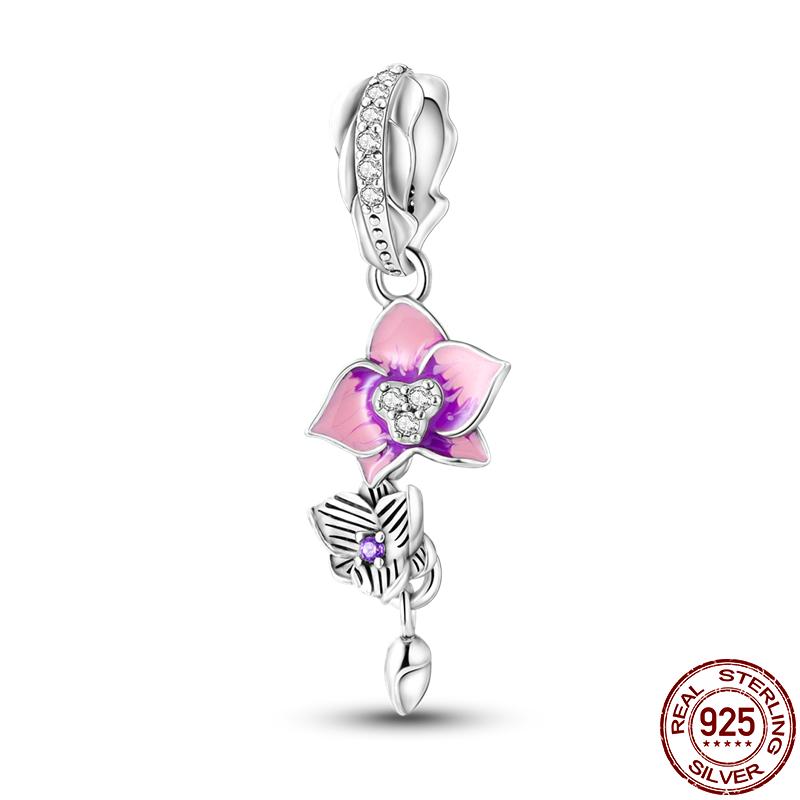 S925 Sterling Silver Luminous Colorful Fireflies Charms Fit  Bracelet Bead DIY Jewelry For Women Gift Hot Sale