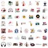 100 Cross-Border Music Cartoon Graffiti Stickers for Suitcases & Guitars - Waterproof & Trendy