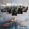 New York Skyline Empire State Building Skyline 5 Piece Five Panel Wall Canvas Print Modern Art Poster Picture Home Decor Gift For Him Her