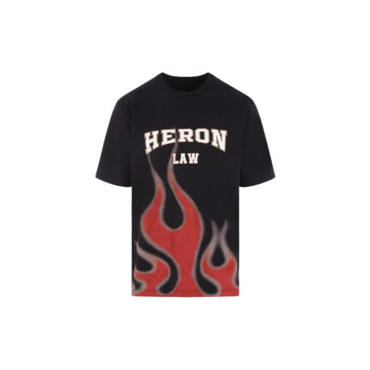

Футболка Heron Preston Heron Law Flames Черные мужские топы HMAA032S23JER0071025