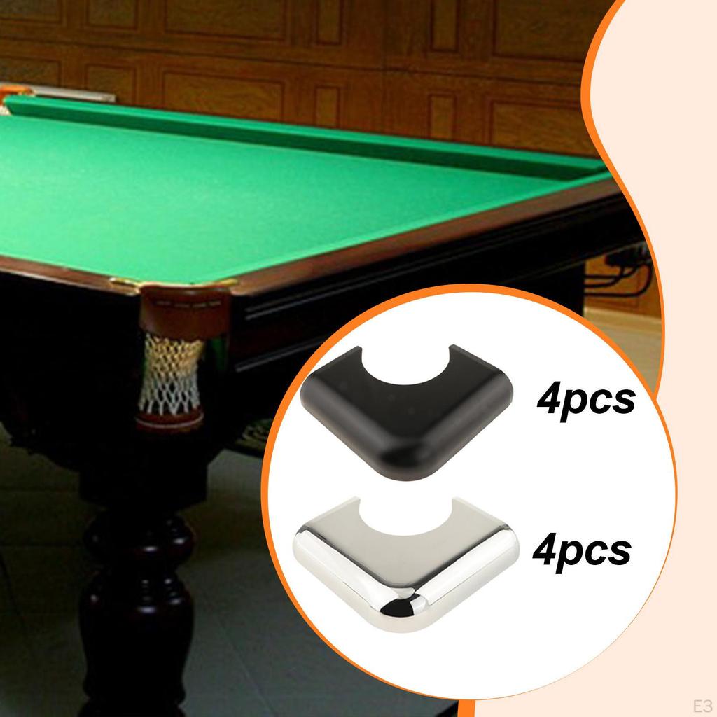 4 Pieces Pool Table Corners Billiard Corner Easy Installation Protector Sturdy Metal Bumpers
