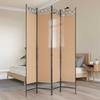 4 Panel Room Divider Beige 160 X 200 Cm Fabric
