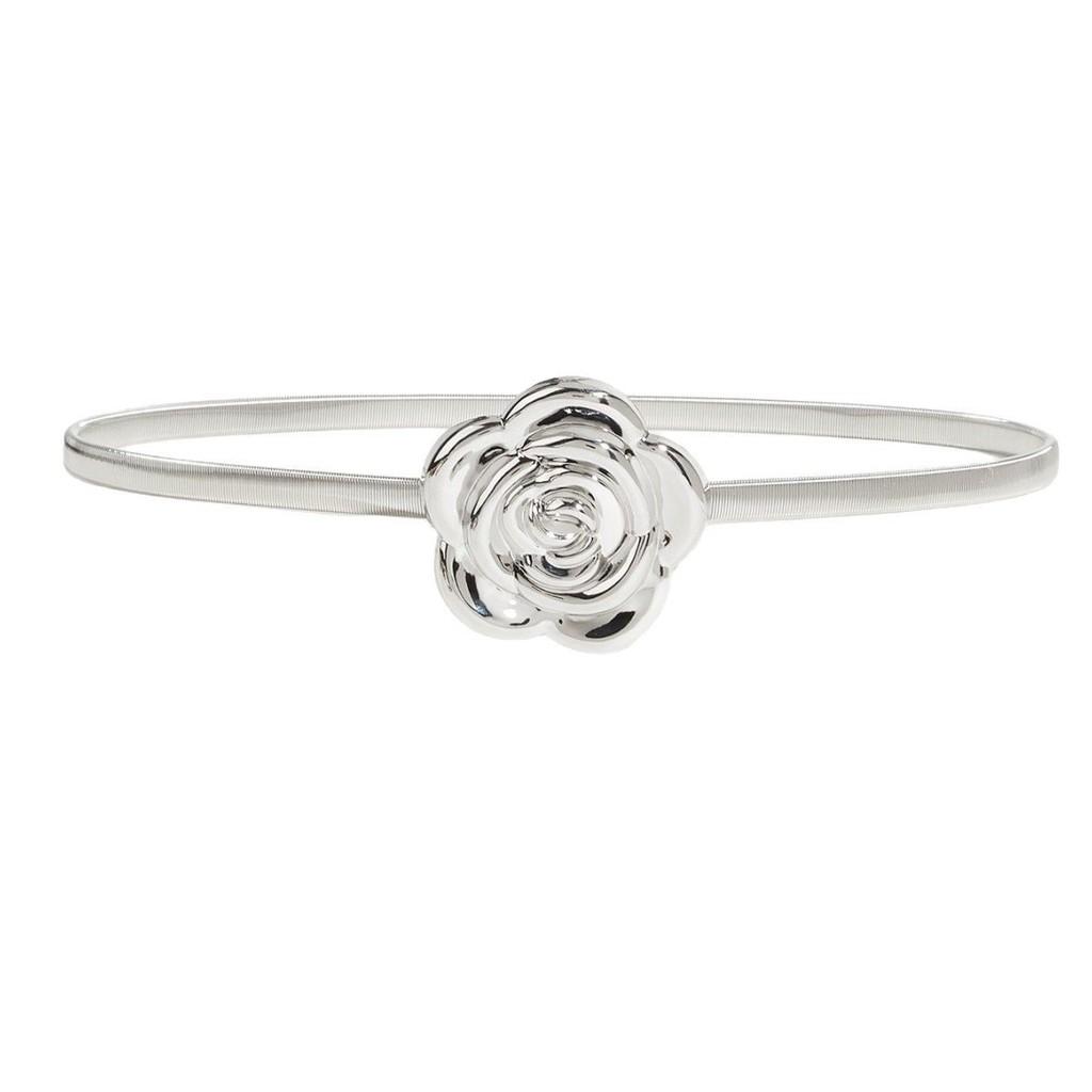 Cinturón Metálico de Resorte para Mujer con Cadena de Doble Anillo para Estilizar Vestidos y Camisas