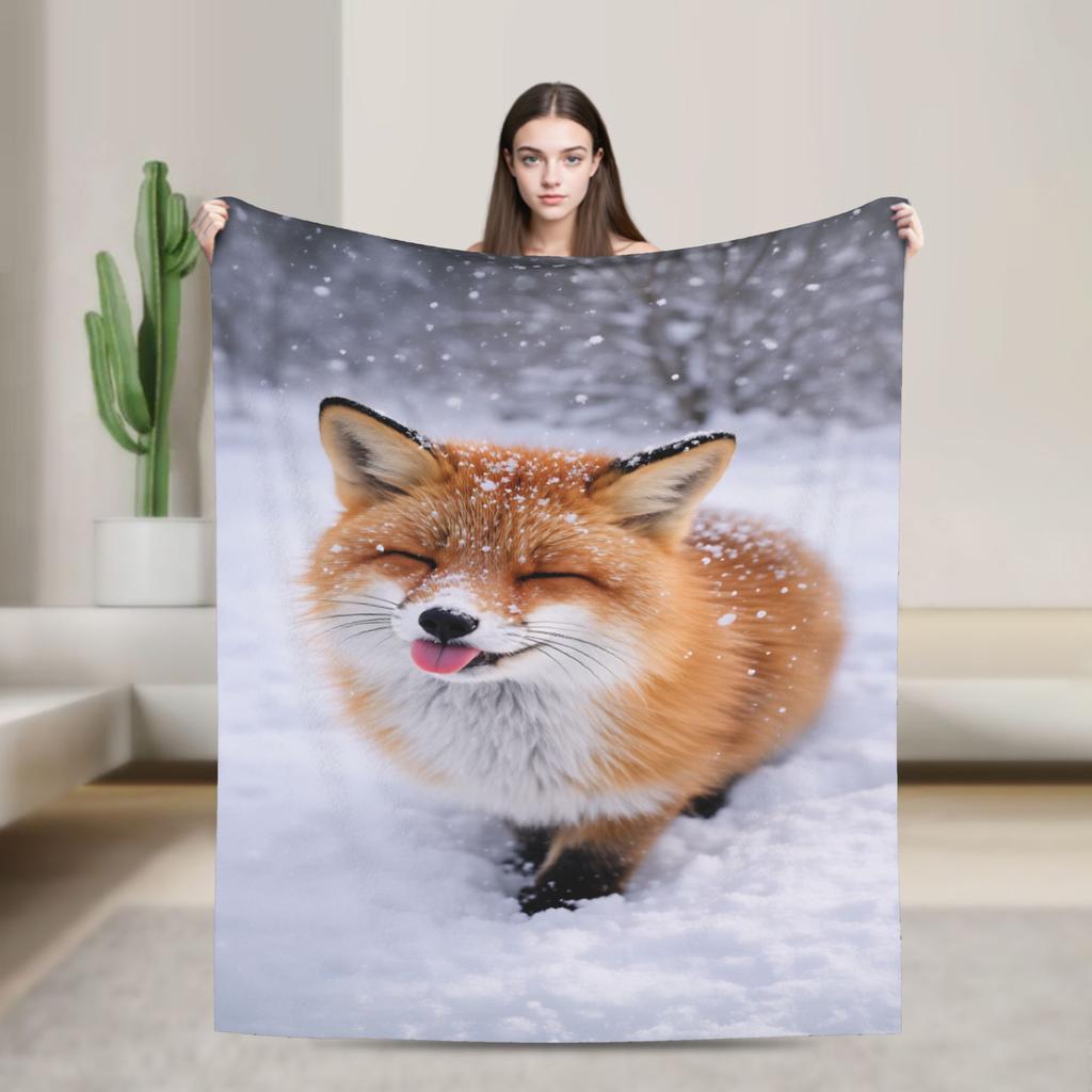 Süße Fuchs Flanelldecke Kinder Erwachsene Warm Weich Bettwäsche Decken Winter Wohnzimmer Tagesdecke Sofa Bettbezug