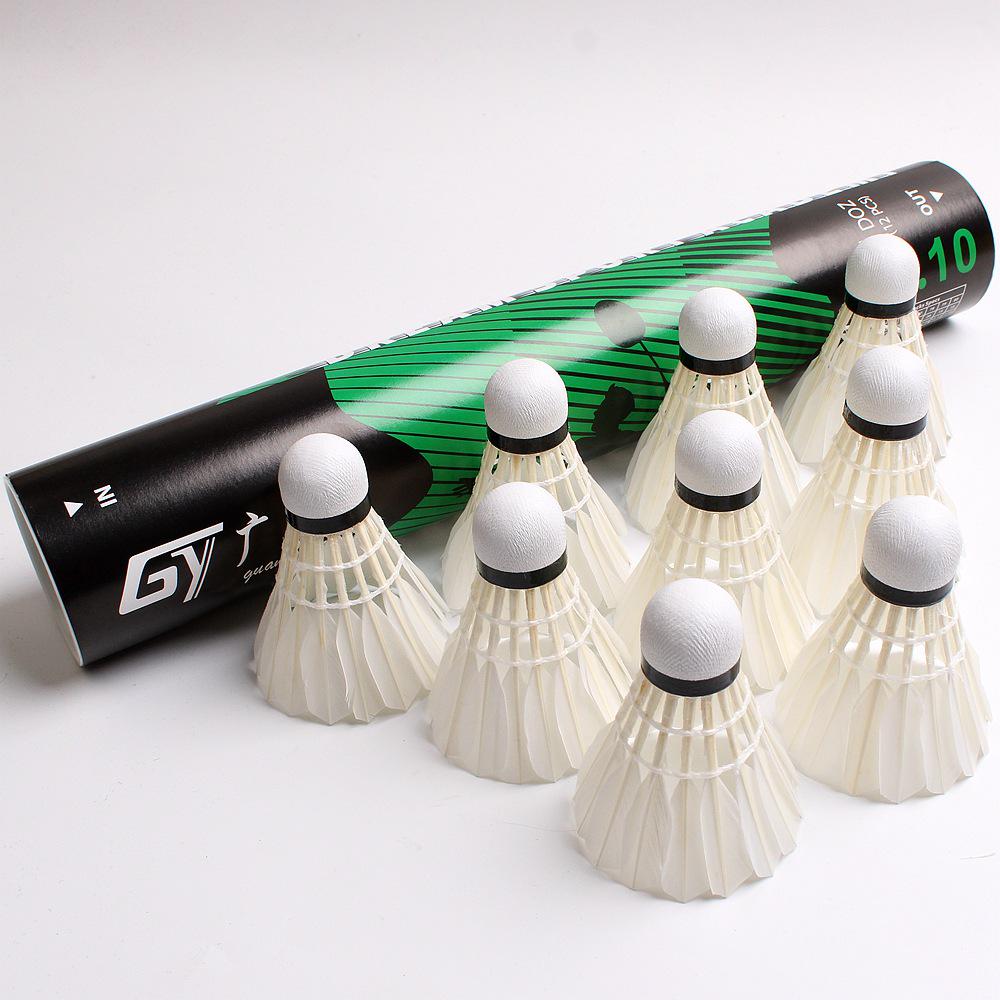 Durable Professional Badminton Training Duck Feather Shuttlecock - 12 pcs, Stable Flight for Indoor/Outdoor Use