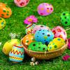 12/24PCS Golden Easter Eggs Plastic Empty Easter Egg Party Yard Game Prizes Supplies Children's Toys DIY Easter Home Decoration
