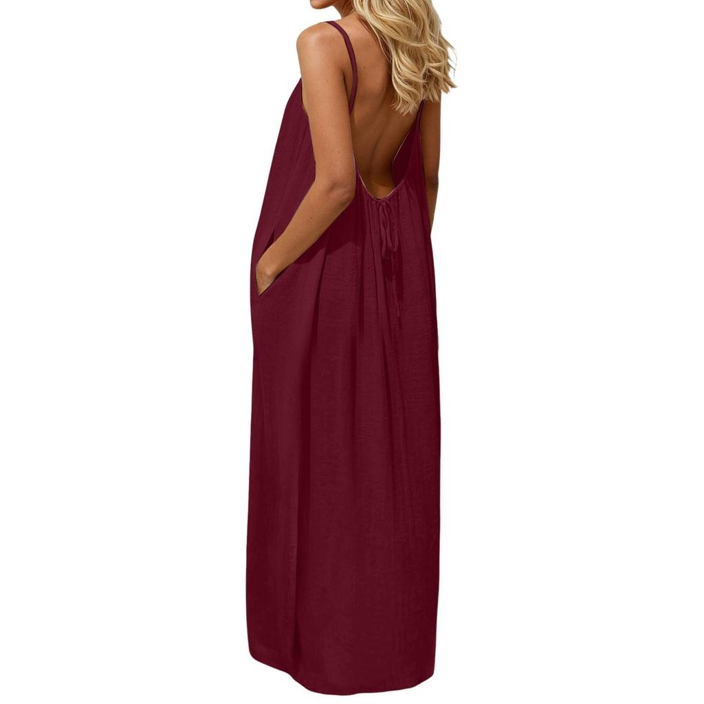 Women's Fashionable Loose-Fit -Color Casual Dress