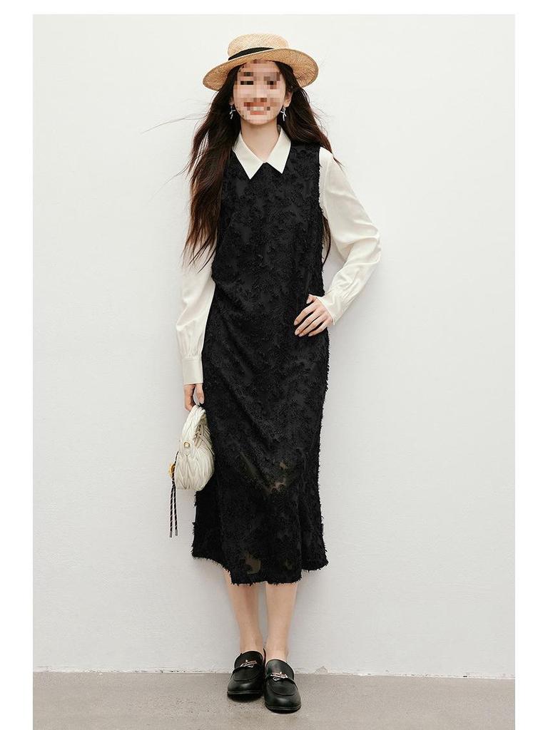 Hongxiu 2025 Glossy Lapel Drape Acetate Top - Spring/Autumn Women's Fashion Shirt