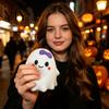 Slow Rebound Squeeze Toys 1/2Pcs Halloween Cartoon Ghost Toy, Bow Stress Relief Relaxation Hand Toy White Sensory Fidget for Kids Adults Party Favors