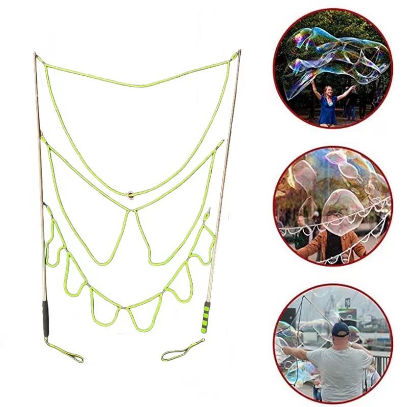 3 Style Bubble Rope Stainless Steel Giant Bubble Maker Wand Telescopic Design Bubble Party Favors Outdoor Activity For Children