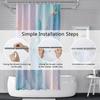 Marble Shower Curtain 72x72 inches for Bathroom Abstract Pale Pink Blue Bathtub Room Partition Hotel Decoration Modern Mineral Waterproof Fabric
