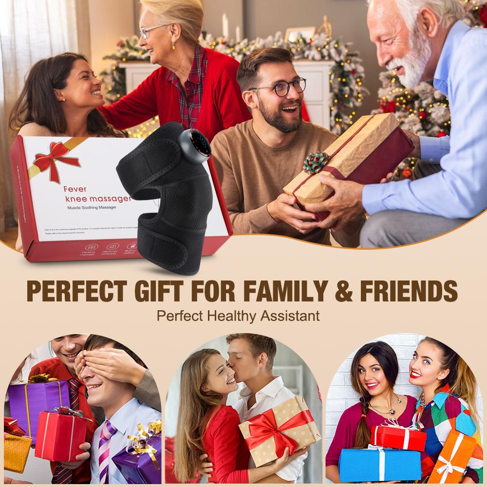 New Electric Heating Knee Massager 5 Modes Rechargeable Neck Shoulder Knee Massager Warm Massage Vibration Pressing Intelligent