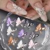 Aurora Butterfly 3D Nail Art Decoration Jewelry Hollow Heart Pearl Flower Mixed Size Irregular Nail Beads Manicure Accessories