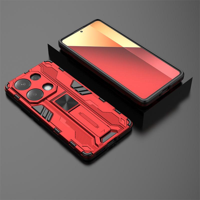 For xiaomi redmi note 13 pro 4g case car magnetic armor shockproof stand protection cover for redmi note13 pro 13pro 4g cases