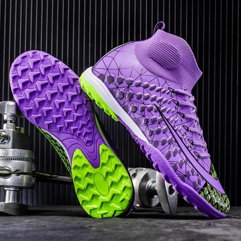High-top football shoes men's and women's long nails, broken nails, non-slip outdoor sports training football shoes