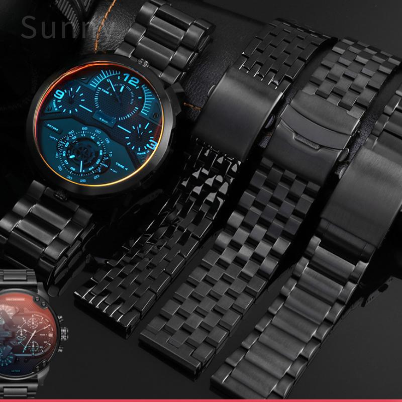 For DIESEL Stainless Steel Men's Watch Band Dz7395 Dz4316 Police Large Dial 22 24 26 28 Double Press Buckle Replace Watch Strap