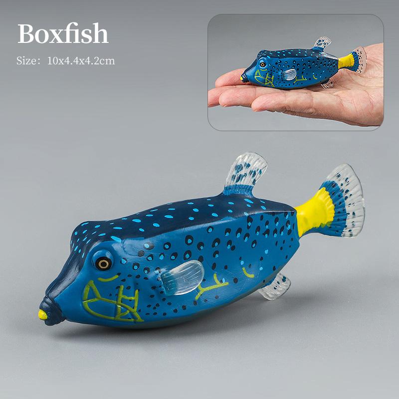 Set di Action Figure Modello Animali Marini - Pesci Oceanici Tonno Pesce Vela Persico Cernia Salmone PVC Giocattolo Educativo per Bambini