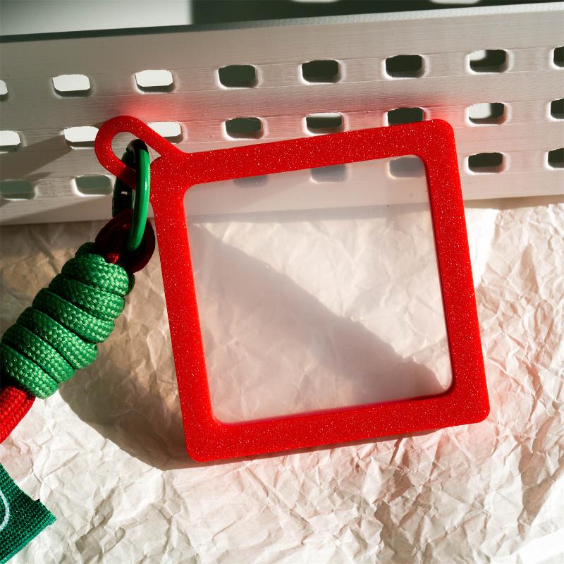 Blank Photo Frame Keychain Candy-Colored Photo Frame Keyring Insert Photo Split Key Pendant Diy Key Holder