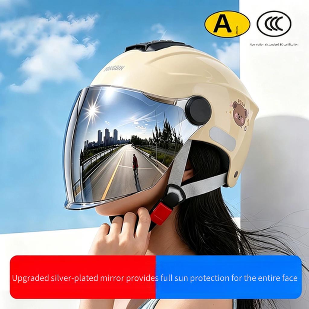 3C‑Certified Women Electric Scooter Helmet, 2026 New Summer Full‑Face Safety Helmet, UV‑Protection Sun‑Shock Protective Helmet for Ladies
