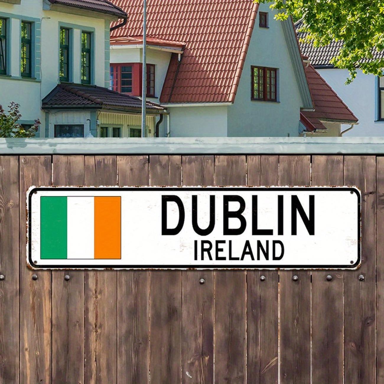 Rustic Dublin Ireland Metal Tin Sign Vintage Wall Art Home Kitchen Decor