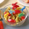 10 Pcs Cartoon Fruit Fork Cute Dinosaur Cupcake Top Decoration Food Appetizer Toothpicks , Bento Box Accessories Cocktail Picks