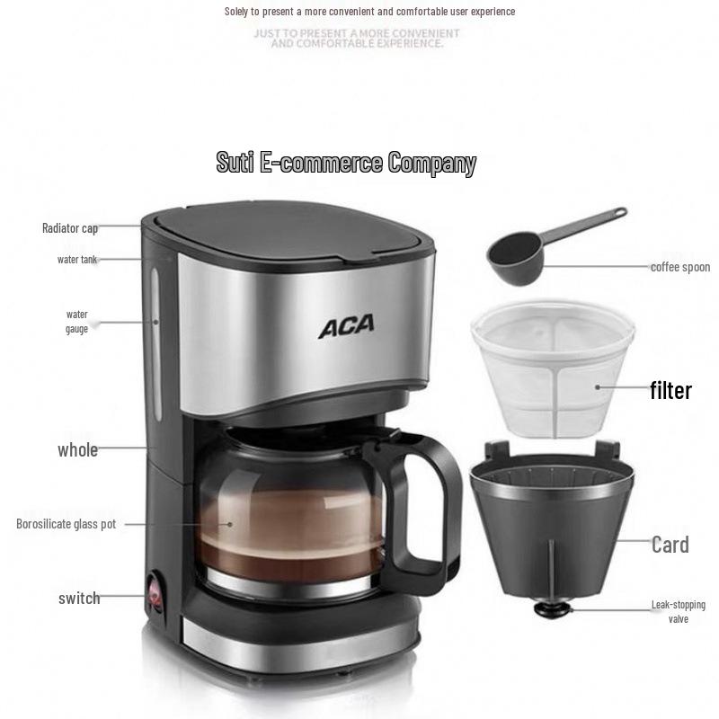 Compact Automatic Drip Coffee Maker with Keep Warm Function for Home and Office Use