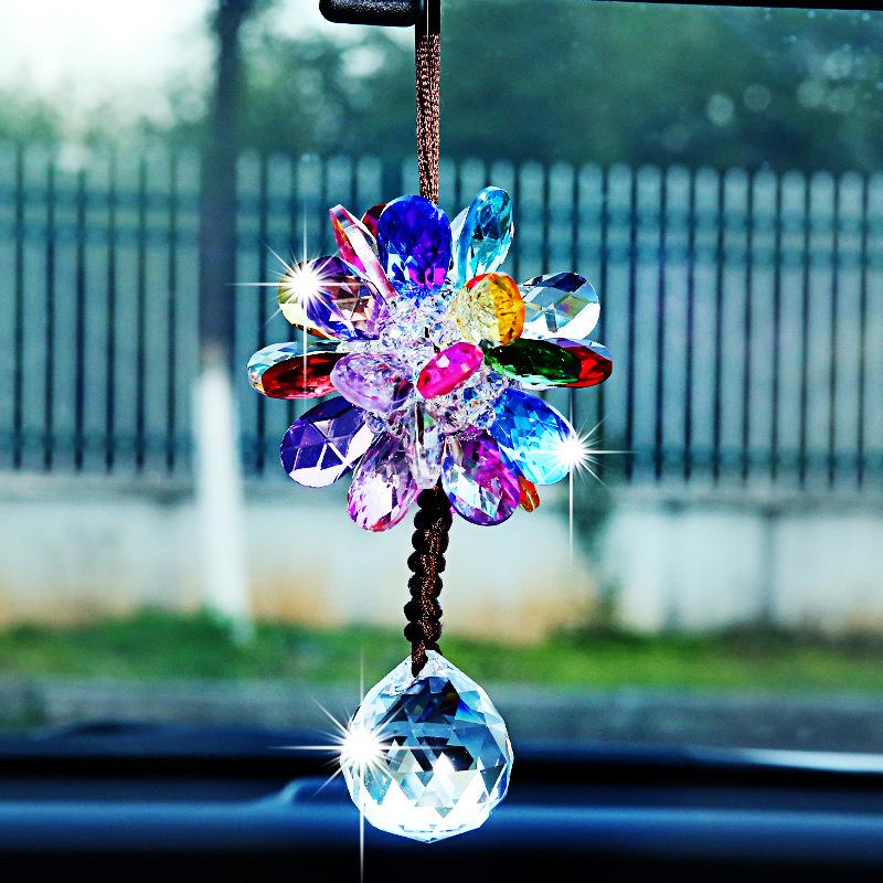 Korean Crystal Car Pendants: Elegant Ornaments for Rearview Mirrors