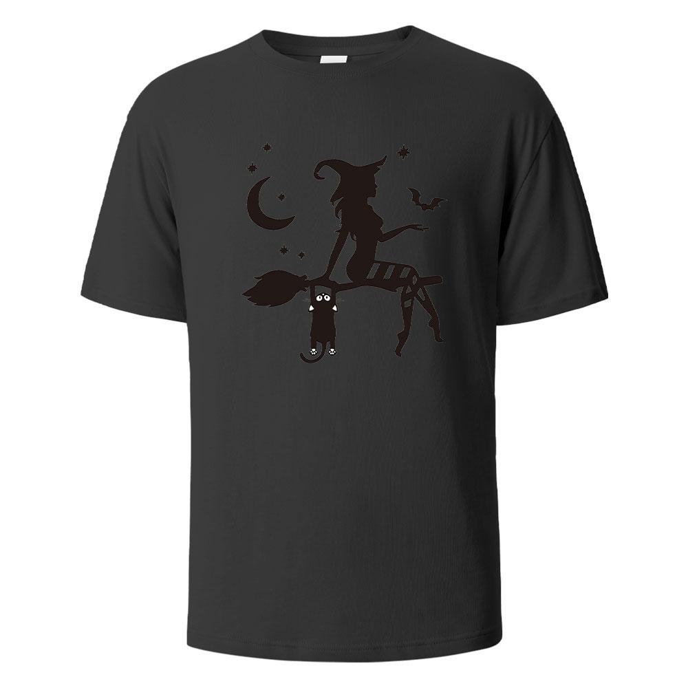 Witch Print t shirts 100 Cotton Summer Tees For Men Women Oversize Casual Tops t shirts