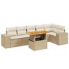 VidaXL Salon de Jardin avec Coussins 7 pcs, Canapés de Terrasse, Ensemble de Meubles de Patio, Mobilier d'Extérieur, Beige 3272647
