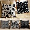 Black And White Abstract Print Cushion Cover Pillowcase Antidustmite Living Room Sofa Decor Cushion Room