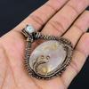 Tiger Dendrite Gemstone Pure Copper Wire Wrapped Handmade Pendant Jewelry
