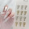 5Pcs Hollow Out Pentagram Pendant Nail Decoration Alloy Star Gold/Silver Wearable Nail Drill Accessory Nail Art Jewelry Material
