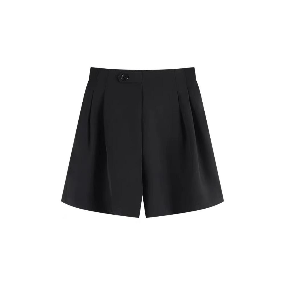 Spring 2024 Women's High-Waist Wide-Leg A-Line Shorts - Slim, Casual, Fashionable