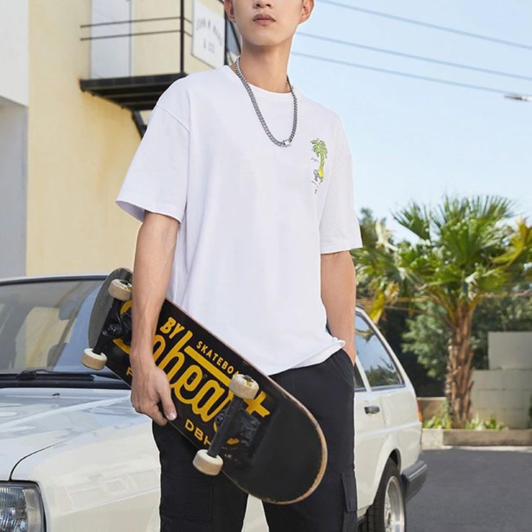 Li Ning X Steven Harrington Collaboration Cartoon Print Loose Fit T-Shirt Men Tops White AHSR937-2