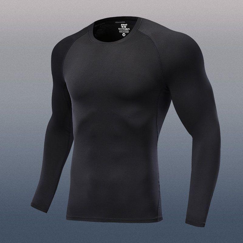 Mens Quick-Dry Compression Athletic Set Long Sleeve Top Tight Pants Running Gym Basketball Training