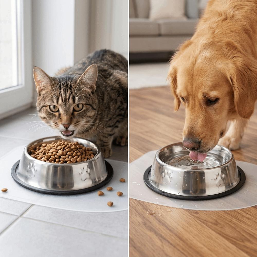 Anti-tip Pet Bowl Rustproof Pet Drinking Bowl Durable Use Cat Food Bowl  Pet Rest Area