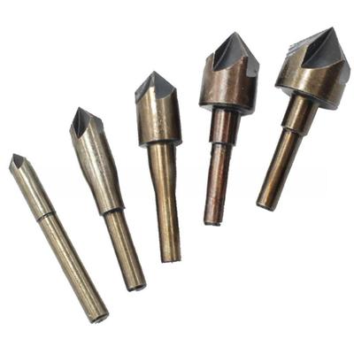 5-Piece British Baked Yellow High-Speed Steel Chamfering Tool Set for Woodworking - Round Handle, 5 Edges, Nitrided