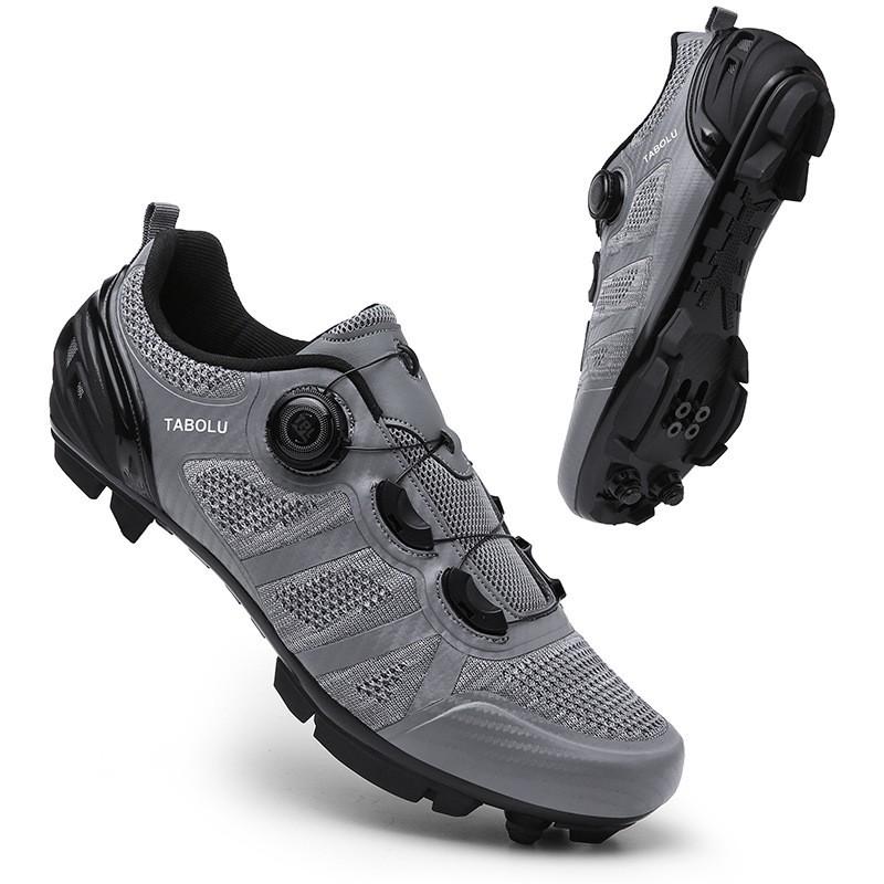 Mens Road Cycling Shoes With Breathable Mesh Upper Micro-Adjustment Dial System