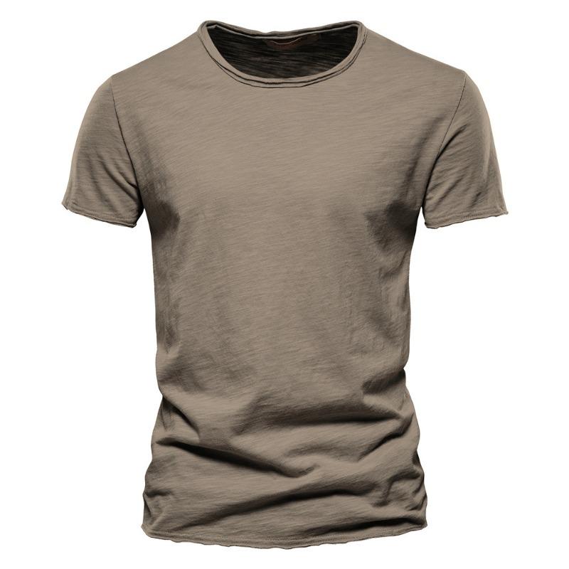 Summer men's new solid color V-neck short-sleeved T-shirt  men's fashion